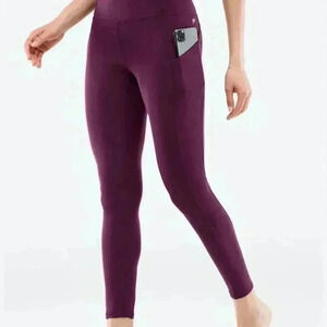 Fabletics Plum Purple Compression Pockets, Mesh Panel size s